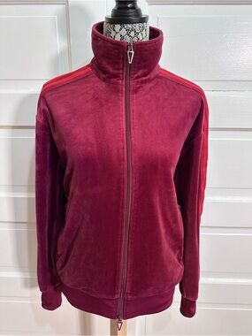 Adidas x Ivy Park Velour Track Jacket Size S Dark Red Soft $139